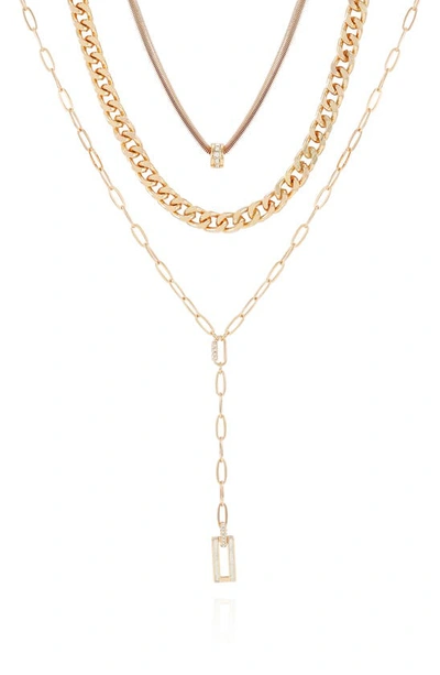 Shop Guess Layered Necklace In Gold Tone