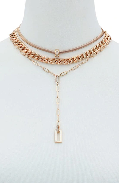 Shop Guess Layered Necklace In Gold Tone