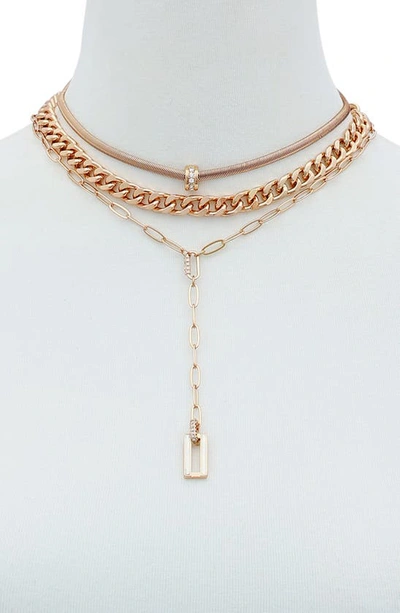 Guess Layered Necklace In Gold Tone