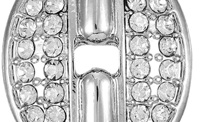 T Tahari Crystal Pavé Clip-on Earrings In Silvertone