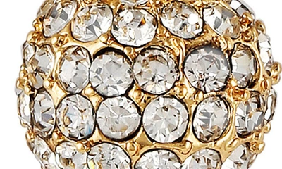 Shop T Tahari Crystal Ball Drop Earrings In Goldtone