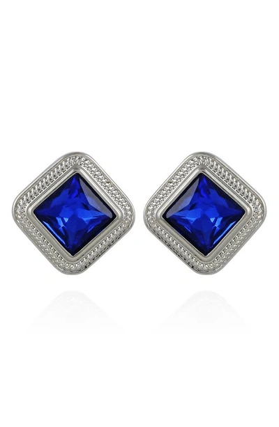 Shop T Tahari Braid Bezel Crystal Stud Clip-on Earrings In Silvertone