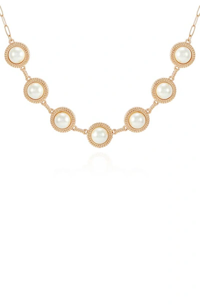 Shop T Tahari Goldtone Imitation Pearl Statement Necklace