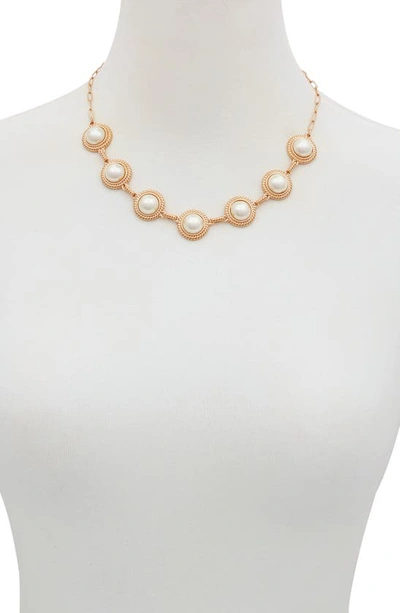 Shop T Tahari Goldtone Imitation Pearl Statement Necklace