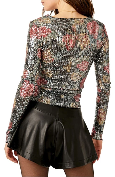 Shop Free People Gold Rush Sequin Top In Midnight Combo