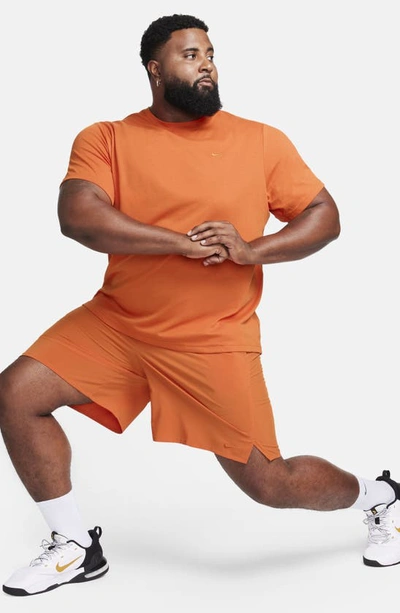 Shop Nike Primary Training Dri-fit Short Sleeve T-shirt In Campfire Orange