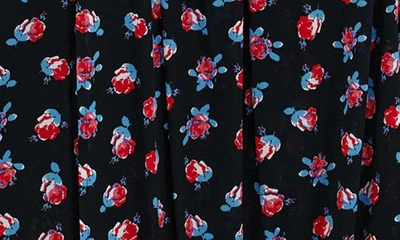 Shop Diane Von Furstenberg Marika Mixed Florals Mesh Dress In Ft/ Fortune R Dot/ Black