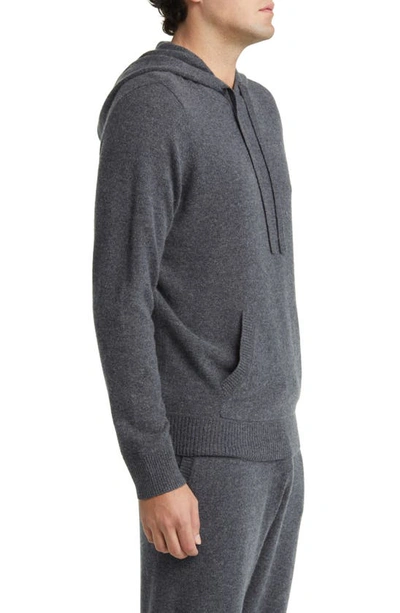 Nordstrom Cashmere Sweater Hoodie In Grey Shade Heather