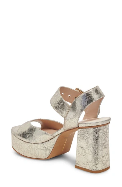 Dolce Vita Bobby Platform Sandal In Platinum Leather | ModeSens