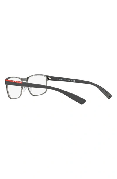 Shop Prada 55mm Rectangular Optical Glasses In Gradient Grey