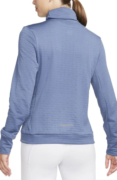 Shop Nike Swift Element Therma-fit Turtleneck Sweatshirt In Diffused Blue