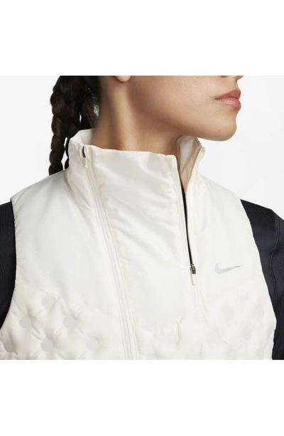 Shop Nike Therma-fit Aeroloft Water-repellent Down Vest In Pale Ivory