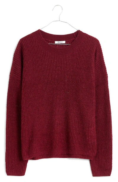 Shop Madewell Rib Crewneck Sweater In Cabernet