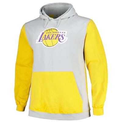 Shop Fanatics Branded Gold/silver Los Angeles Lakers Big & Tall Primary Arctic Pullover Hoodie