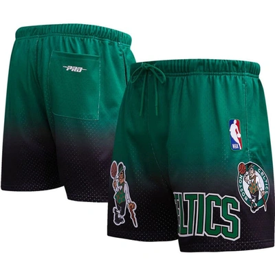 Shop Pro Standard Black/kelly Green Boston Celtics Ombre Mesh Shorts
