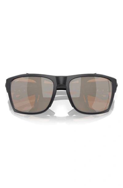 Costa Del Mar King Tide 6 58mm Polarized Rectangular Sunglasses In Copper Silver Mirror