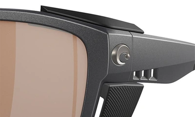 Costa Del Mar King Tide 6 58mm Polarized Rectangular Sunglasses In Copper Silver Mirror