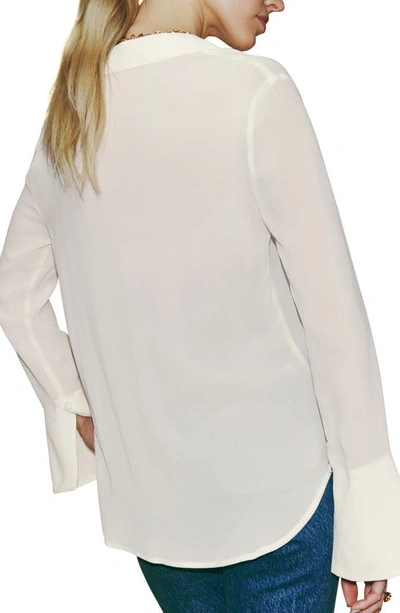 Shop Reformation Jeremiah Button-up Blouse In Gossamer