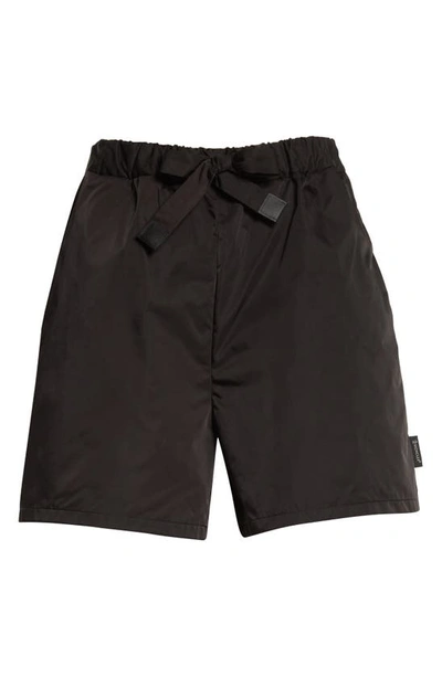 Shop Moncler Drawstring Gabardine Shorts In 999 Black