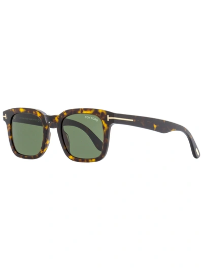 Shop Tom Ford Men's Square Sunglasses Tf751 Dax 52n Dark Havana 50mm In Green