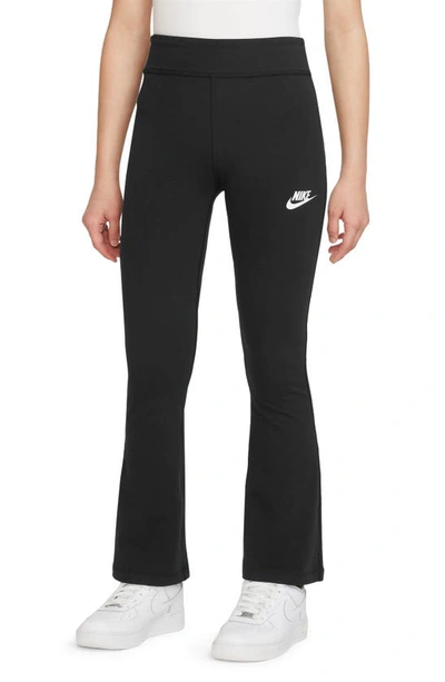 Shop Nike Kids' Sportswear Swoosh Flare Leggings In Black/ White