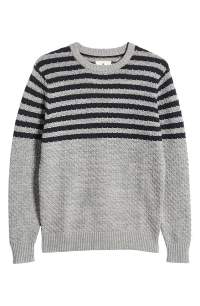 Shop The Normal Brand Cotton Piqué Sweater In Grey/ Navy