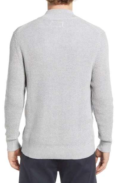 The Normal Brand Waffle Knit Quarter Zip Pullover In Grey