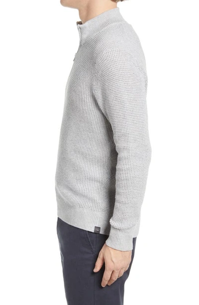 The Normal Brand Waffle Knit Quarter Zip Pullover In Grey