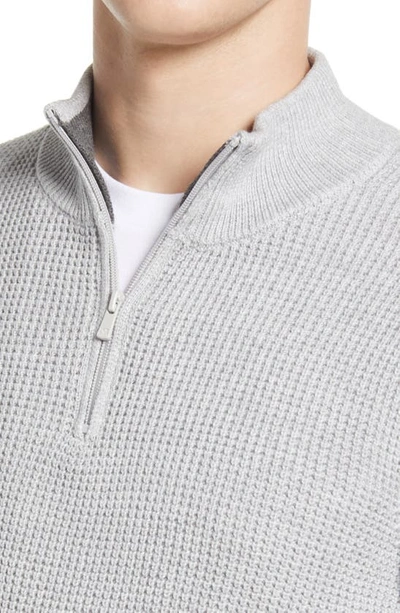 The Normal Brand Waffle Knit Quarter Zip Pullover In Grey