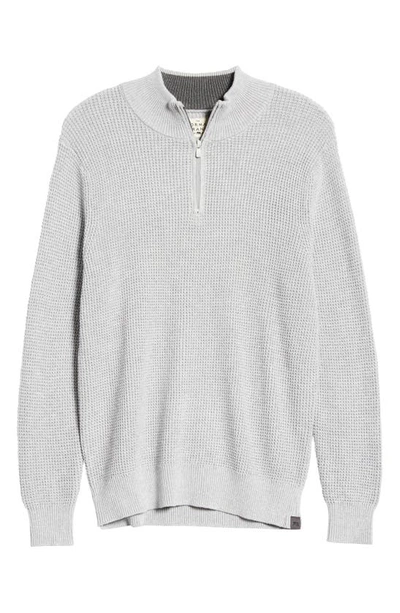 The Normal Brand Waffle Knit Quarter Zip Pullover In Grey