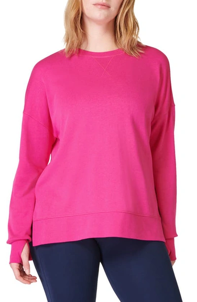 Shop Sweaty Betty After Class Sweatshirt In Punk Pink