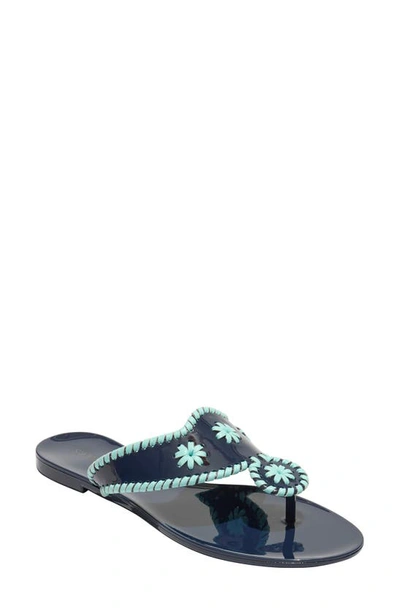 Shop Jack Rogers Jacks Jelly Sandal In Midnight/ Turquoise