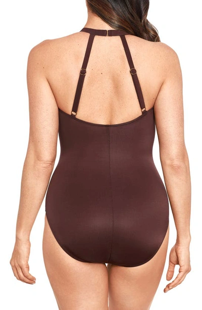Shop Miraclesuit Illusionist Wrapture One-piece Swimsuit In Sumatra Brown
