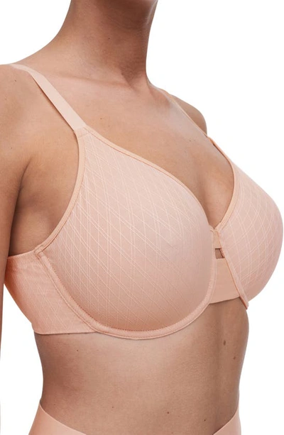 Shop Chantelle Lingerie Smooth Lines Back Smoothing Minimizer Underwire Bra In Beige Blush
