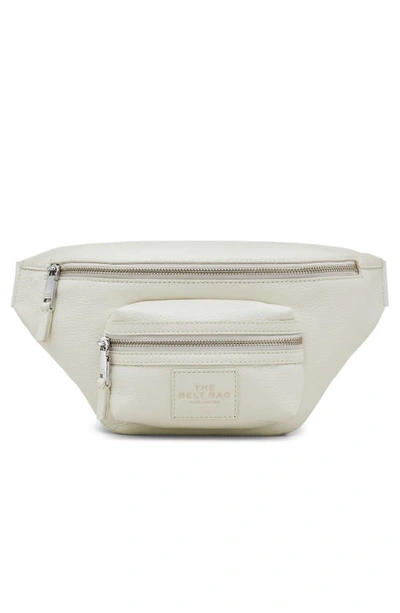 Shop Marc Jacobs The Leather Belt Bag In Cotton/ Silver