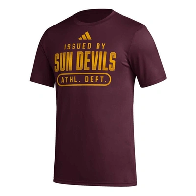 Shop Adidas Originals Adidas Maroon Arizona State Sun Devils Aeroready Pregame T-shirt