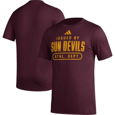 Shop Adidas Originals Adidas Maroon Arizona State Sun Devils Aeroready Pregame T-shirt