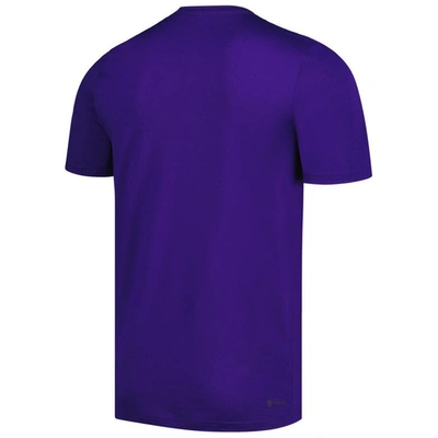 Shop Adidas Originals Adidas Purple Washington Huskies Stripe Up Aeroready Pregame T-shirt