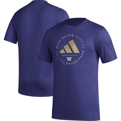 Shop Adidas Originals Adidas Purple Washington Huskies Stripe Up Aeroready Pregame T-shirt