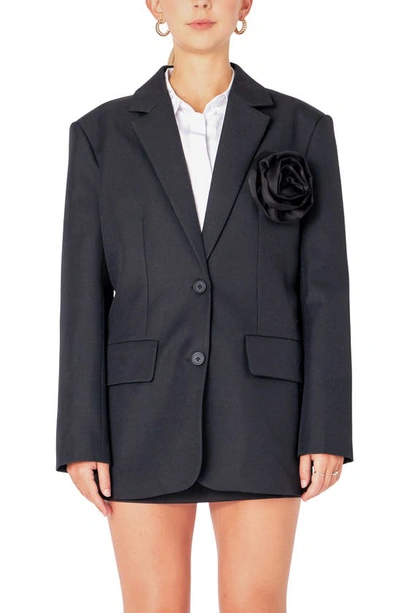 Shop Endless Rose Corsage Blazer In Black