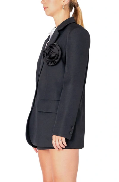 Shop Endless Rose Corsage Blazer In Black