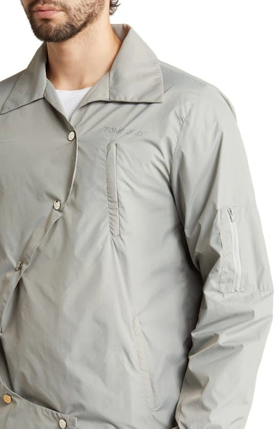 Shop Tombogo Curves Nylon Coach's Jacket In Grey