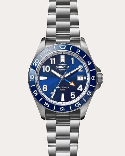Shop Shinola Men's The Monster Gmt 40mm Bracelet Watch Set In Blue