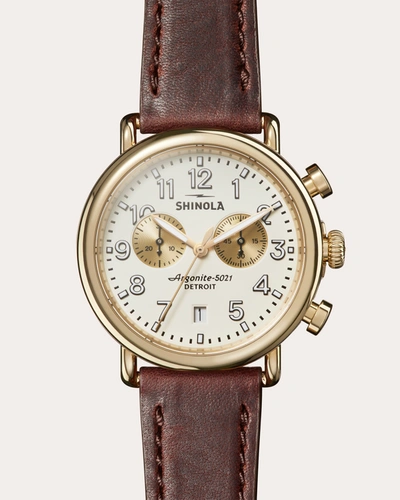 Shop Shinola Men's Runwell 41mm Chronograph Watch In White