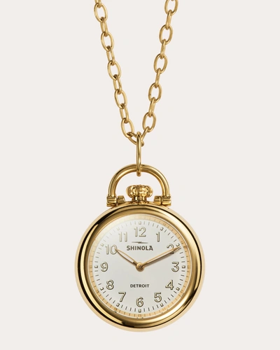 Shop Shinola Women's Goldtone Runwell Watch Pendant Necklace