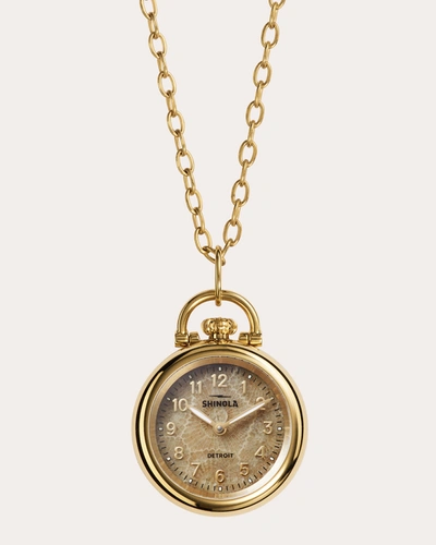 Shop Shinola Women's Goldtone Runwell Petoskey Watch Pendant Necklace