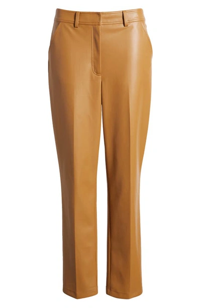 Shop Halogen ® Straight Leg Faux Leather Trousers In Desert Camel