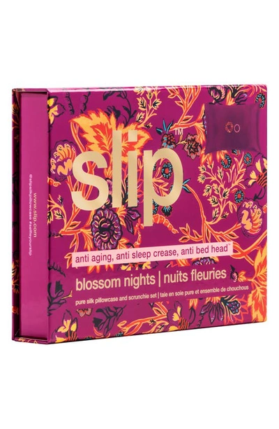 Slip Blossom Nights Pillowcase & Scrunchies Set Usd $108 Value In Blossom Nights