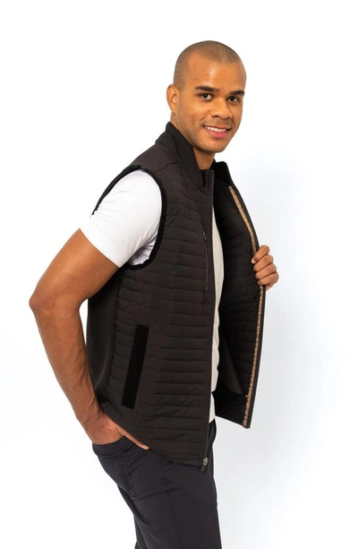 Shop Pino By Pinoporte Davide Channel Quilted Zip Vest In Black