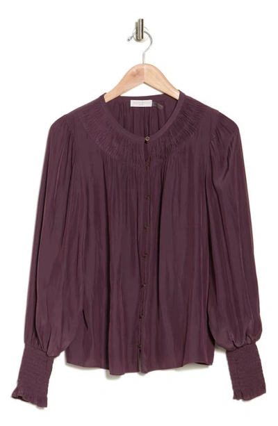 Shop Ramy Brook Isla Button-down Blouse In Sangria